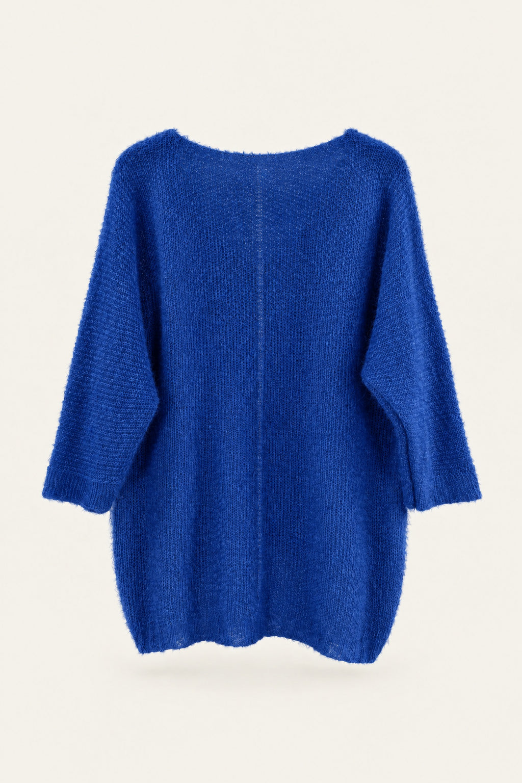 Pull oversize en maille col V – Bleu roi – vue de dos – EMORA