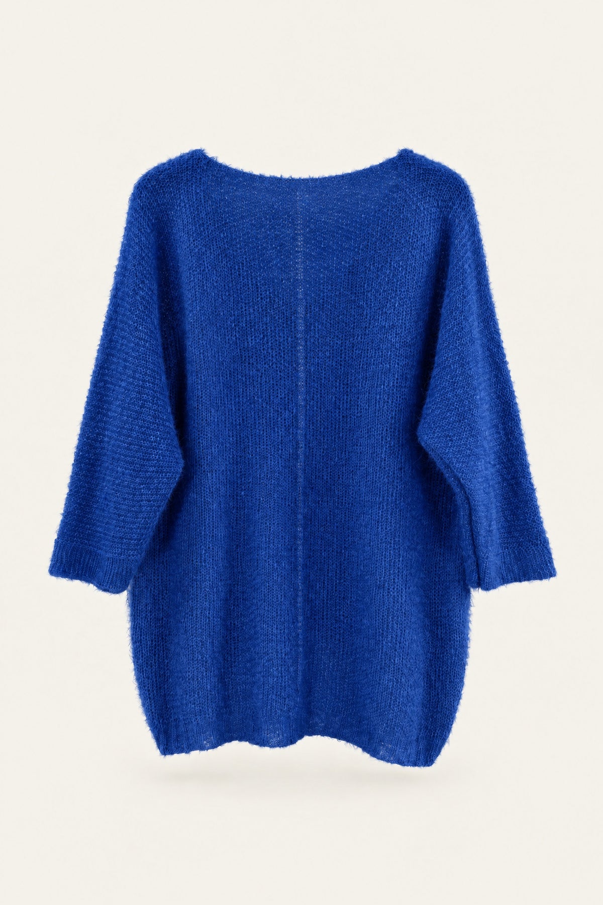 Pull oversize en maille col V – Bleu roi – vue de dos – EMORA