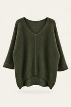 Pull oversize en maille col V