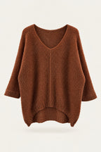 Pull oversize en maille col V