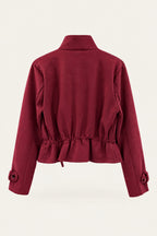 Veste saharienne courte à taille ajustable – Bordeaux – vue de dos – EMORA