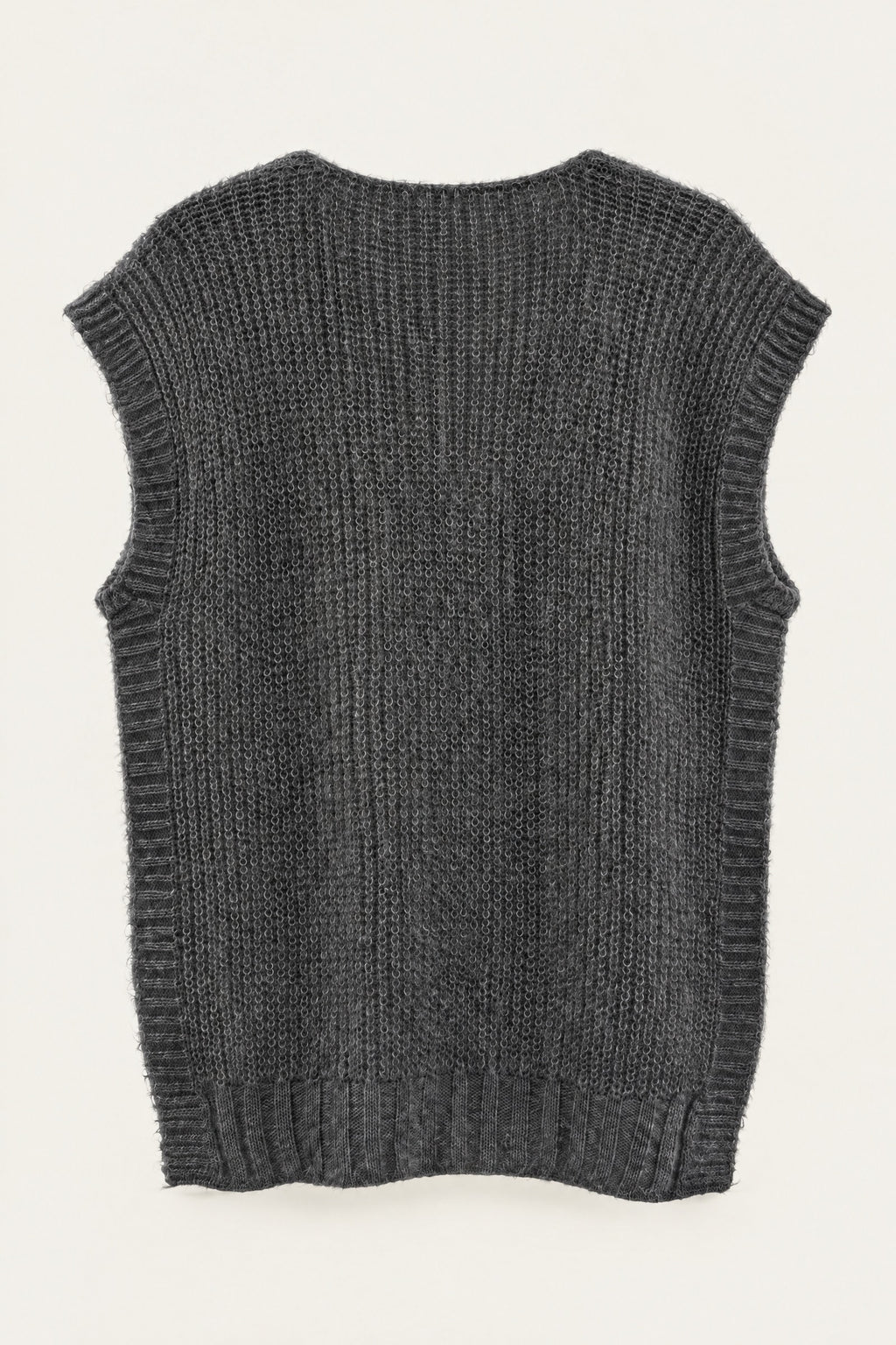 Pull sans manches en maille col V