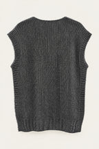 Pull sans manches en maille col V