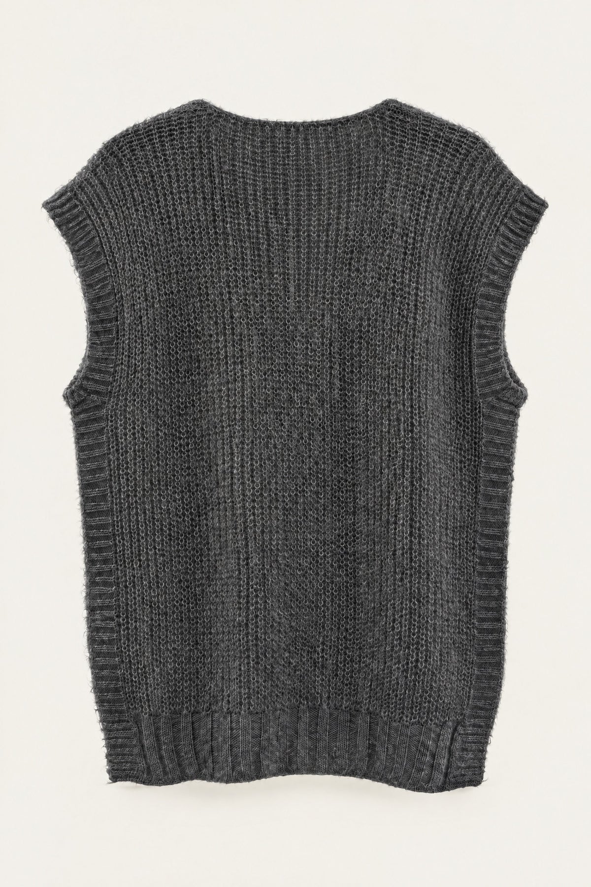 Pull sans manches en maille col V