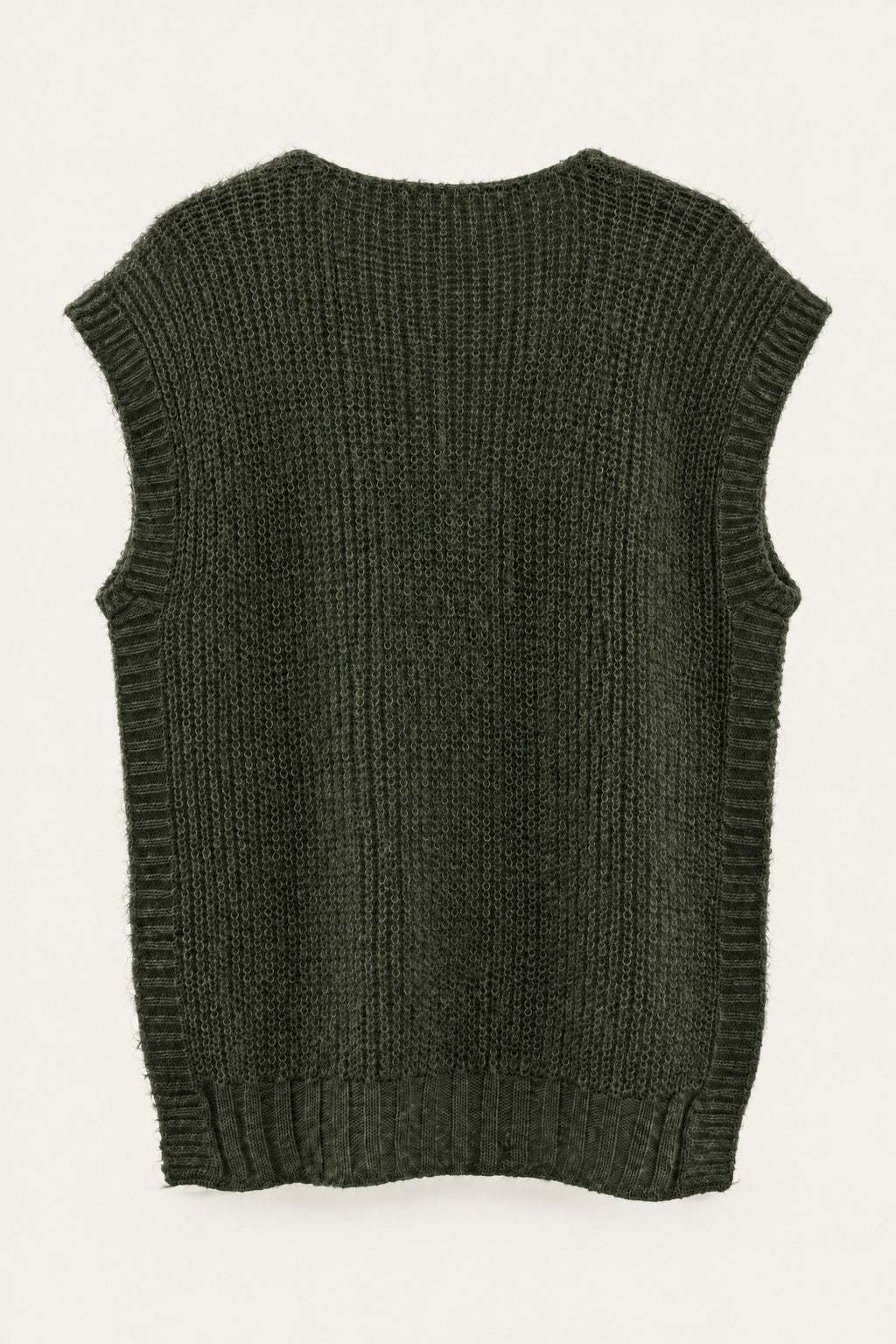 Pull sans manches en maille col V