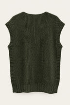 Pull sans manches en maille col V