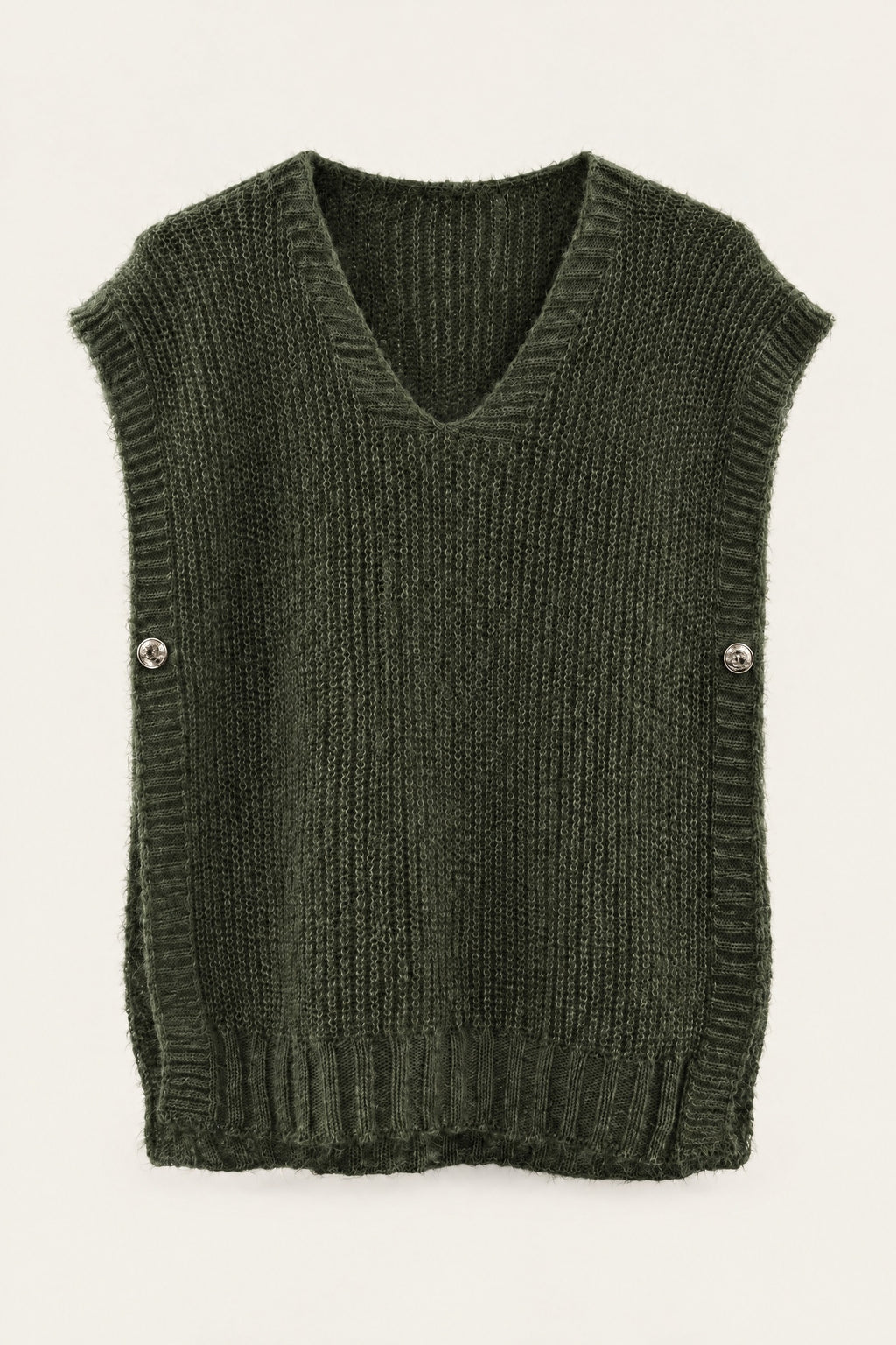 Pull sans manches en maille col V