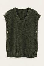 Pull sans manches en maille col V