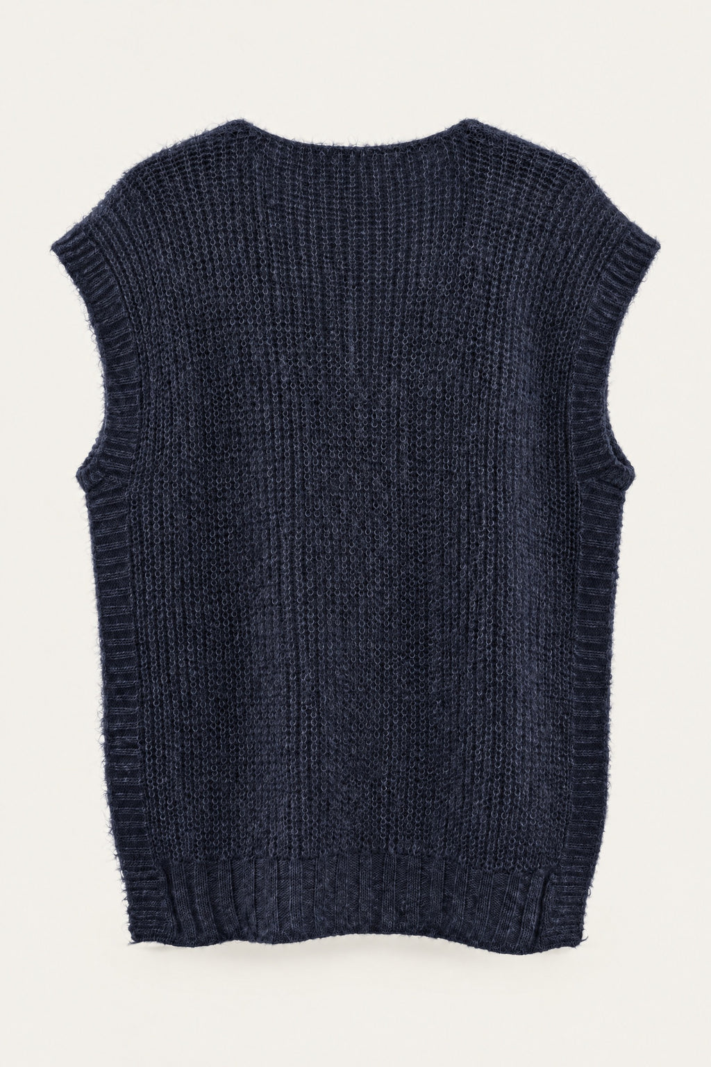Pull sans manches en maille col V