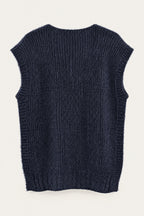 Pull sans manches en maille col V
