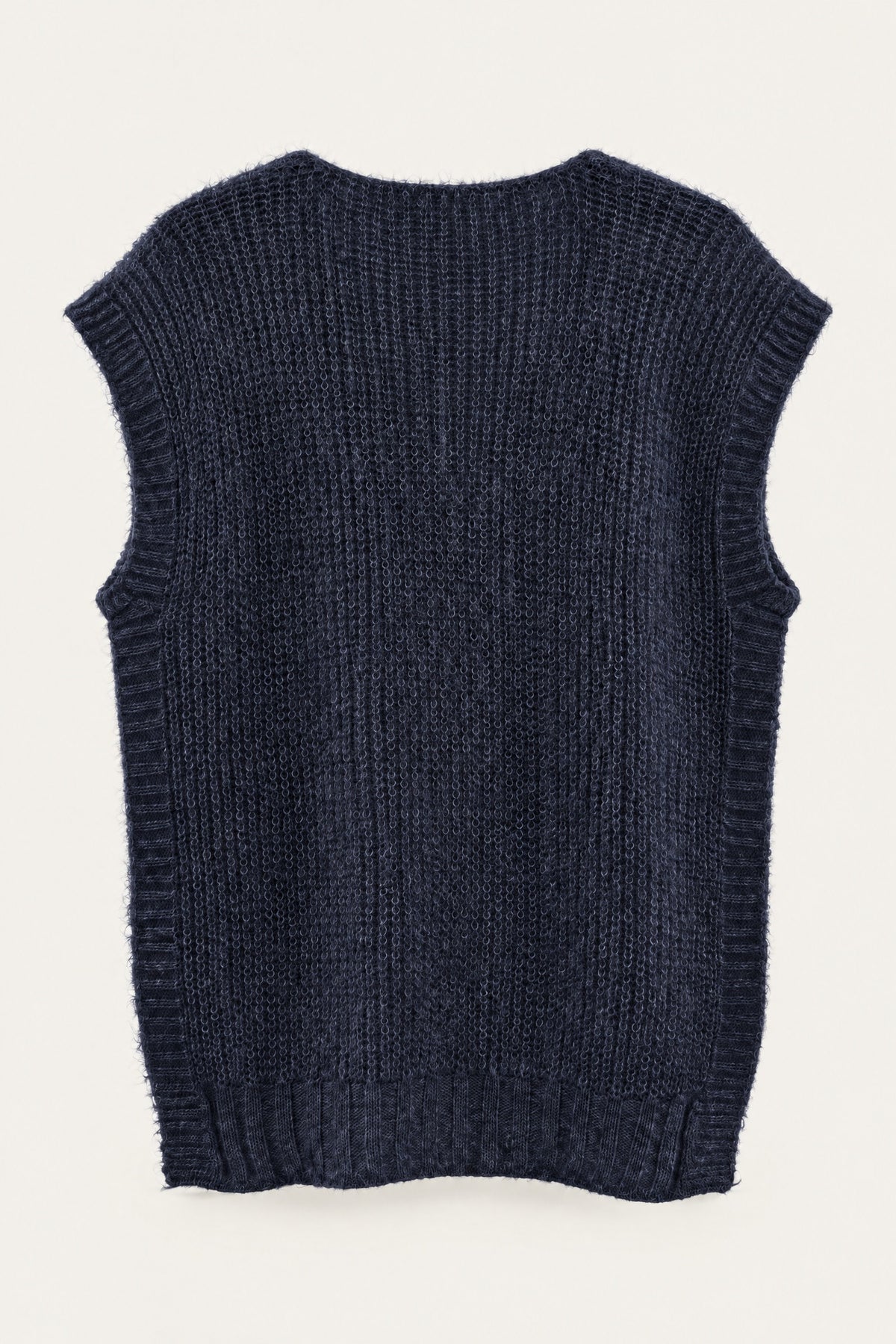 Pull sans manches en maille col V