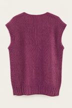 Pull sans manches en maille col V
