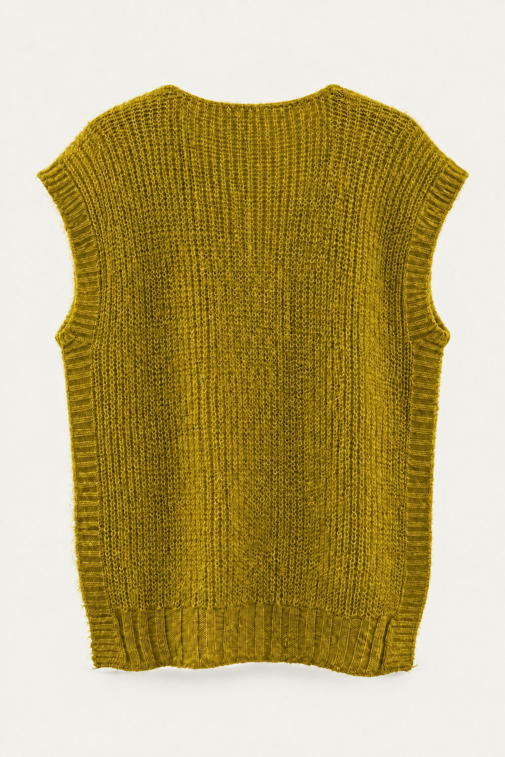 Pull sans manches en maille col V