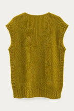 Pull sans manches en maille col V
