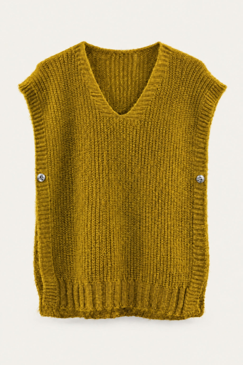 Pull sans manches en maille col V