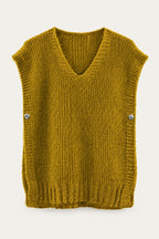 Pull sans manches en maille col V