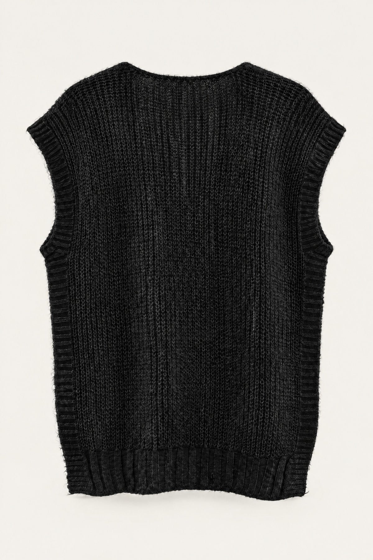Pull sans manches en maille col V