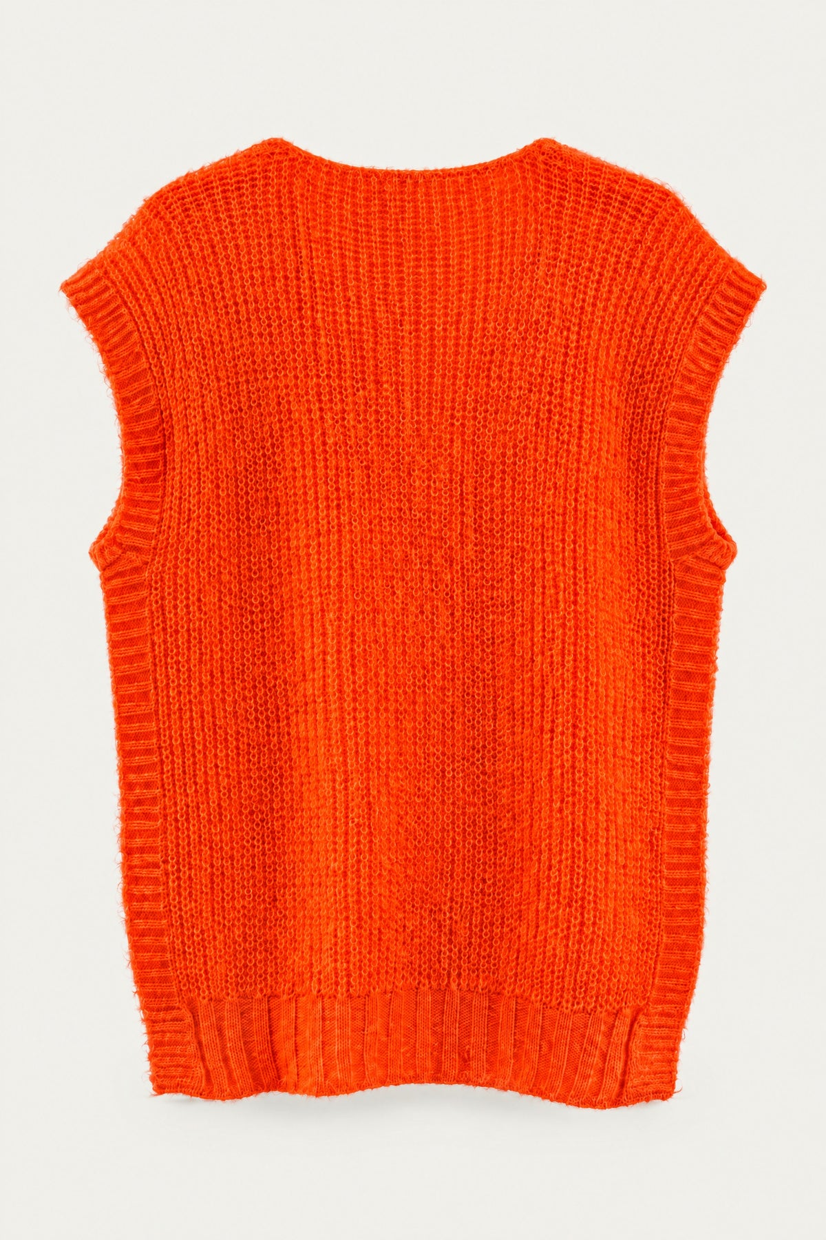 Pull sans manches en maille col V