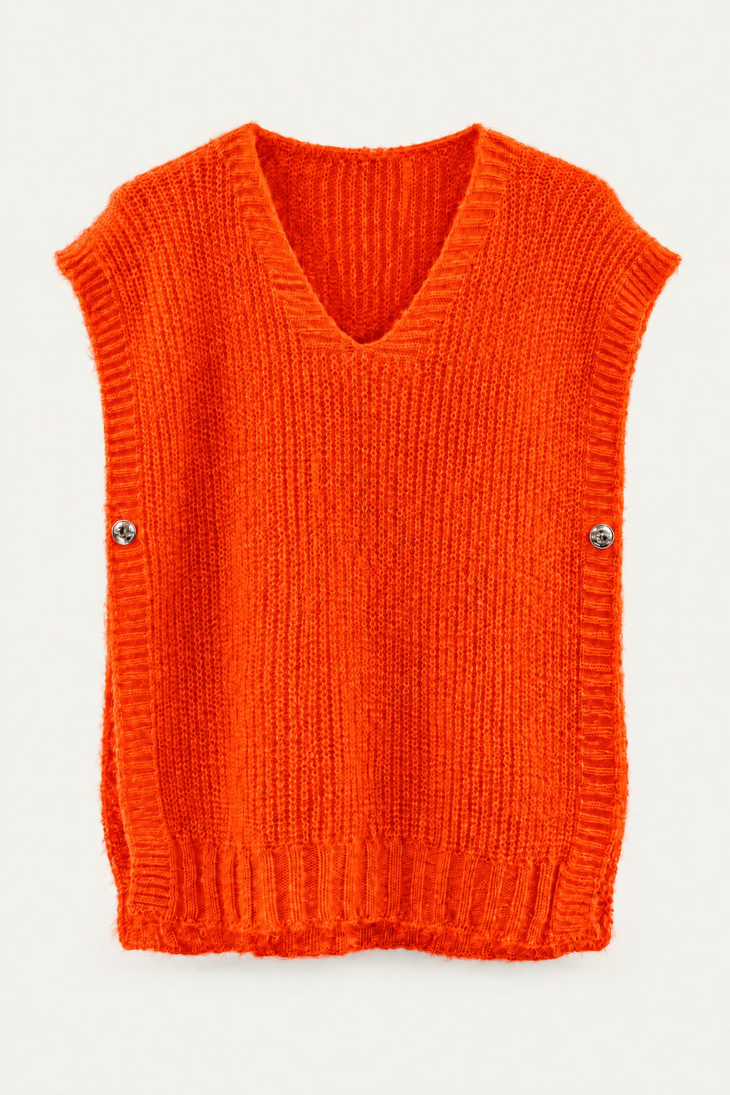 Pull sans manches en maille col V