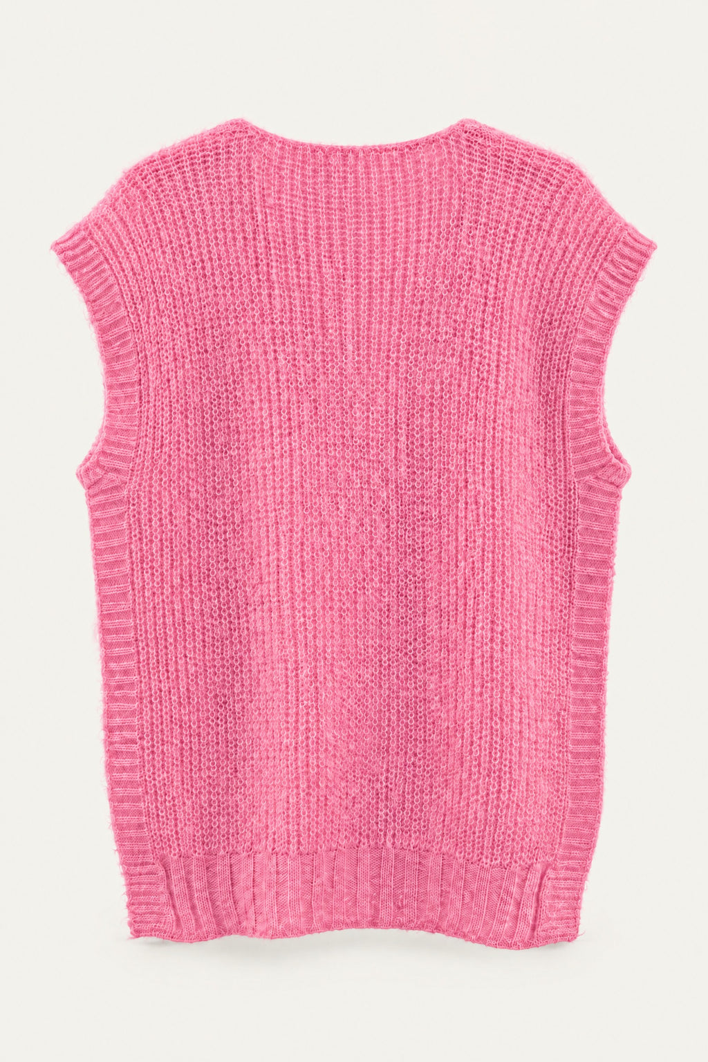 Pull sans manches en maille col V