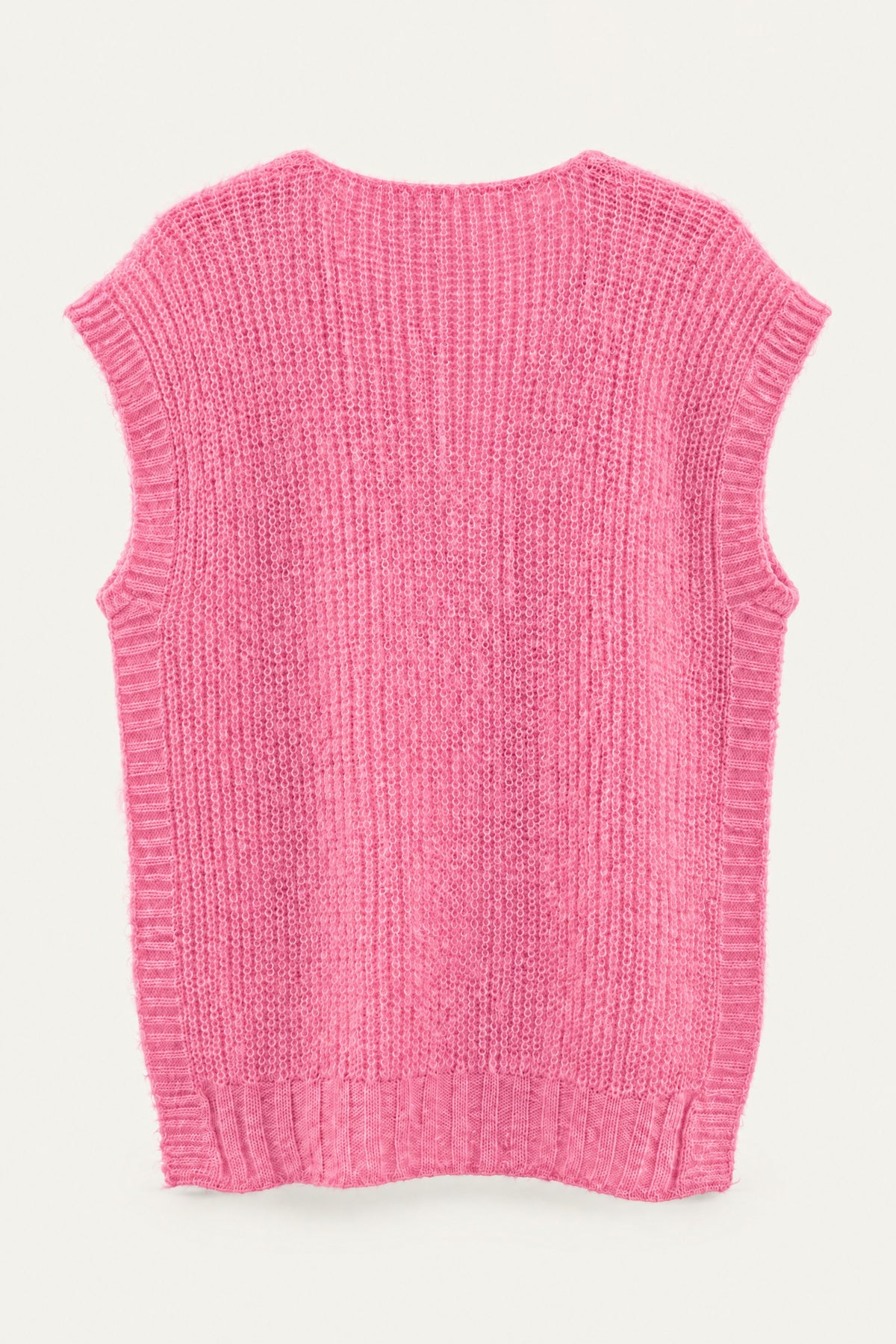 Pull sans manches en maille col V