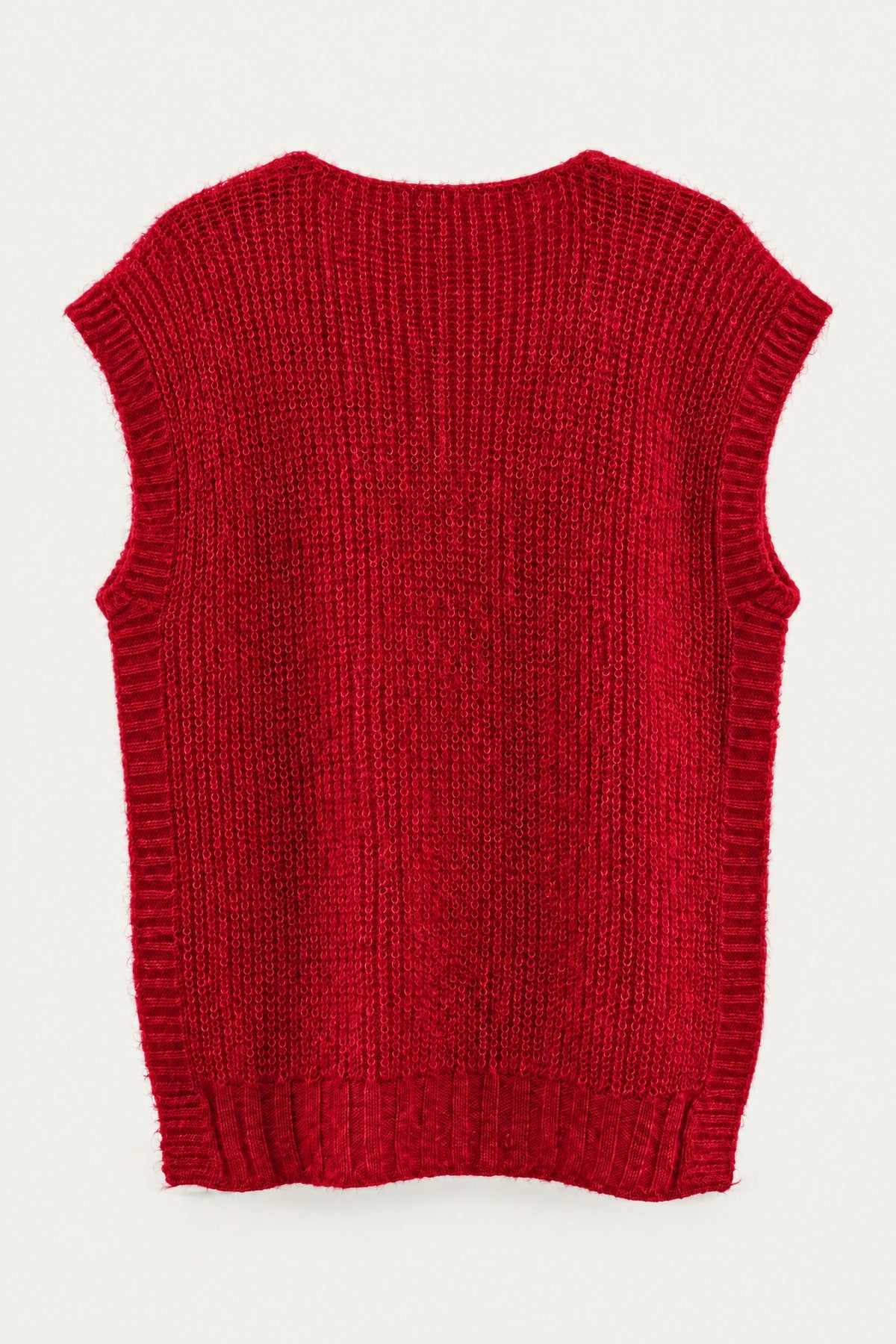 Pull sans manches en maille col V