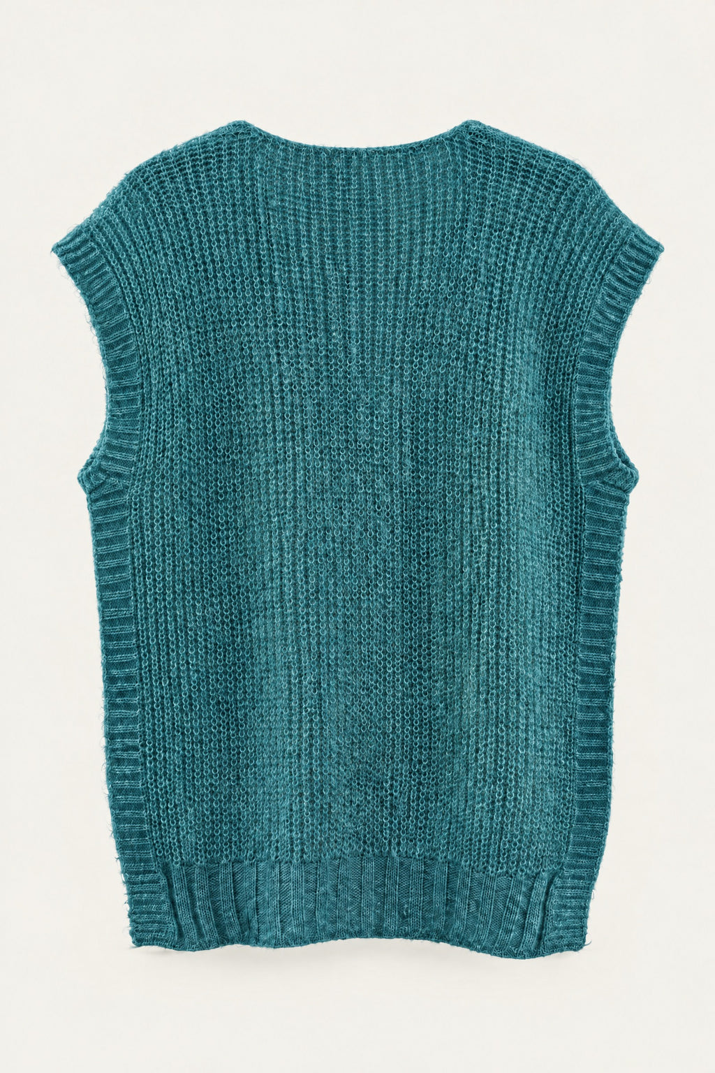 Pull sans manches en maille col V