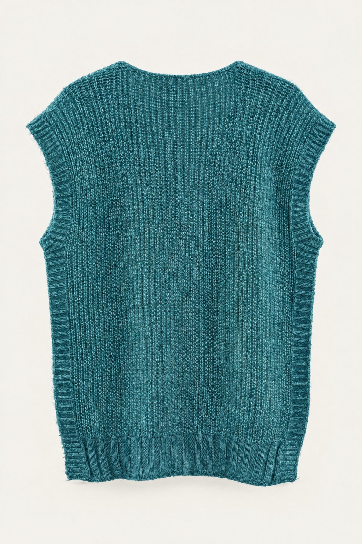 Pull sans manches en maille col V