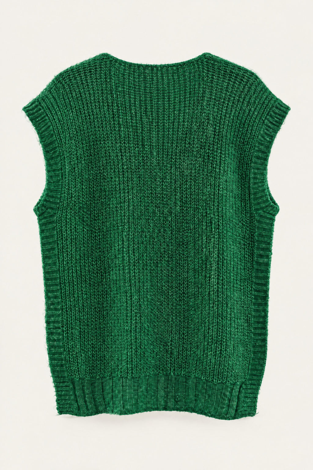 Pull sans manches en maille col V