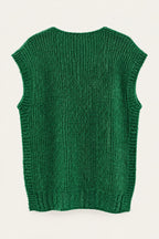 Pull sans manches en maille col V