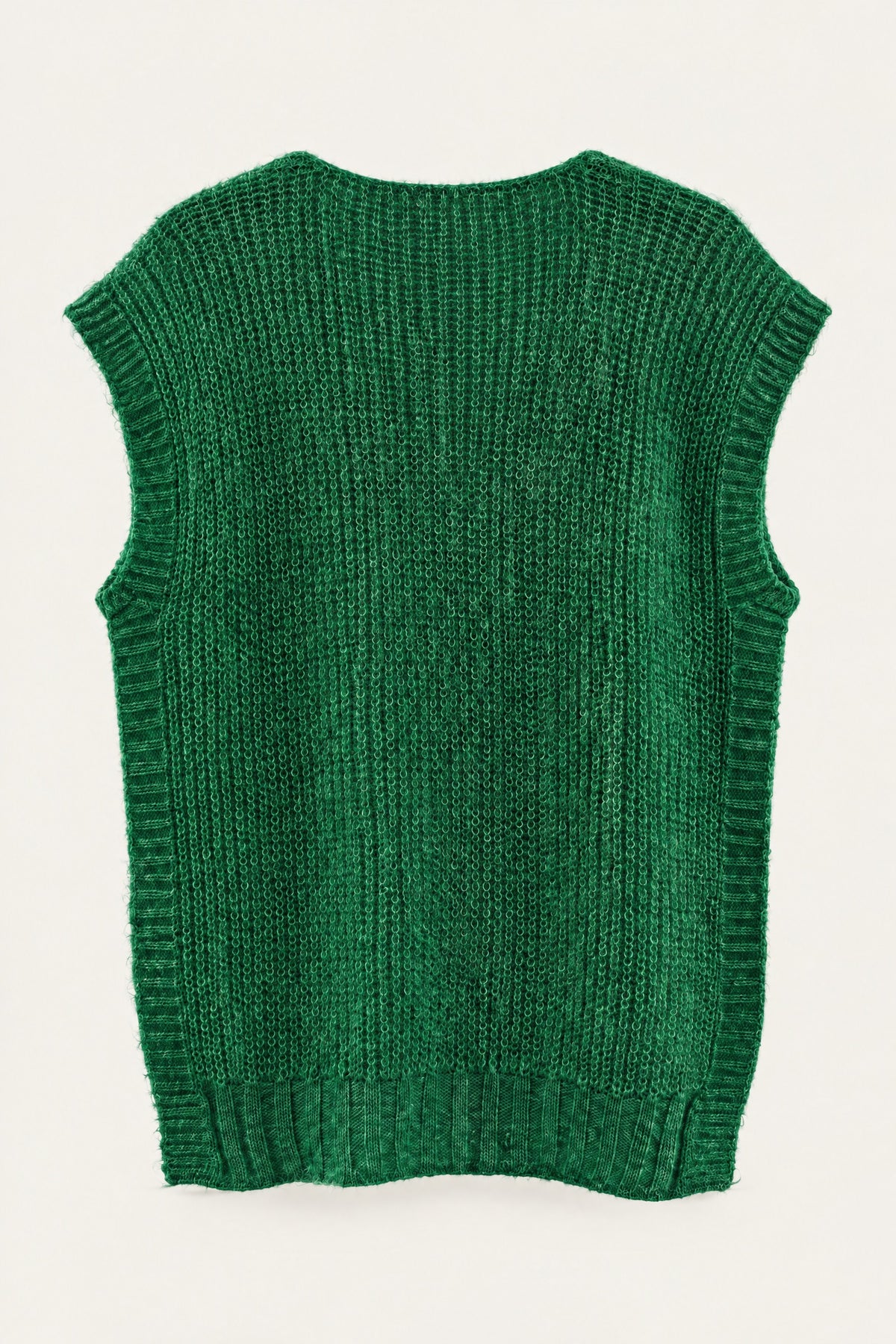 Pull sans manches en maille col V