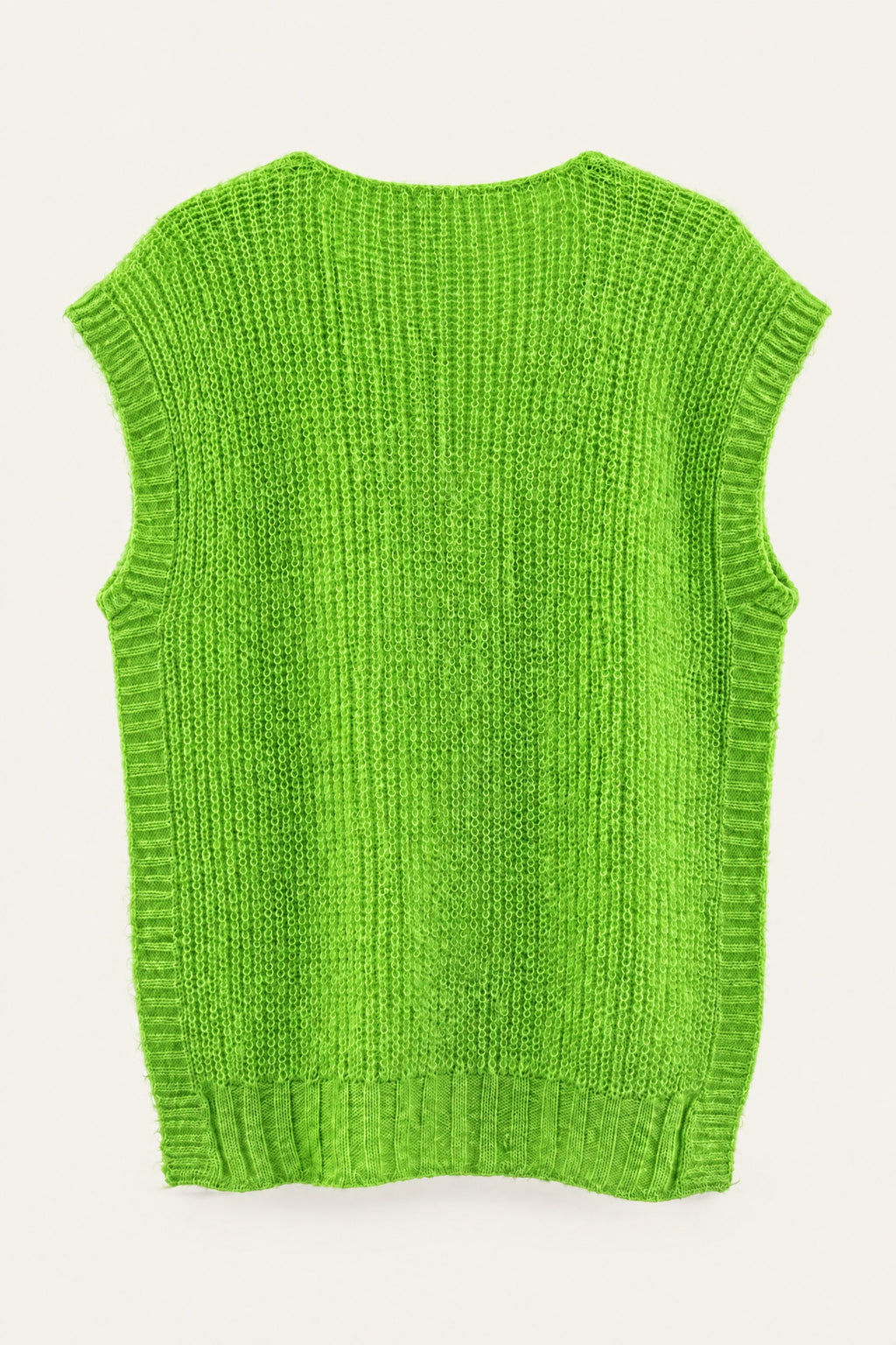 Pull sans manches en maille col V