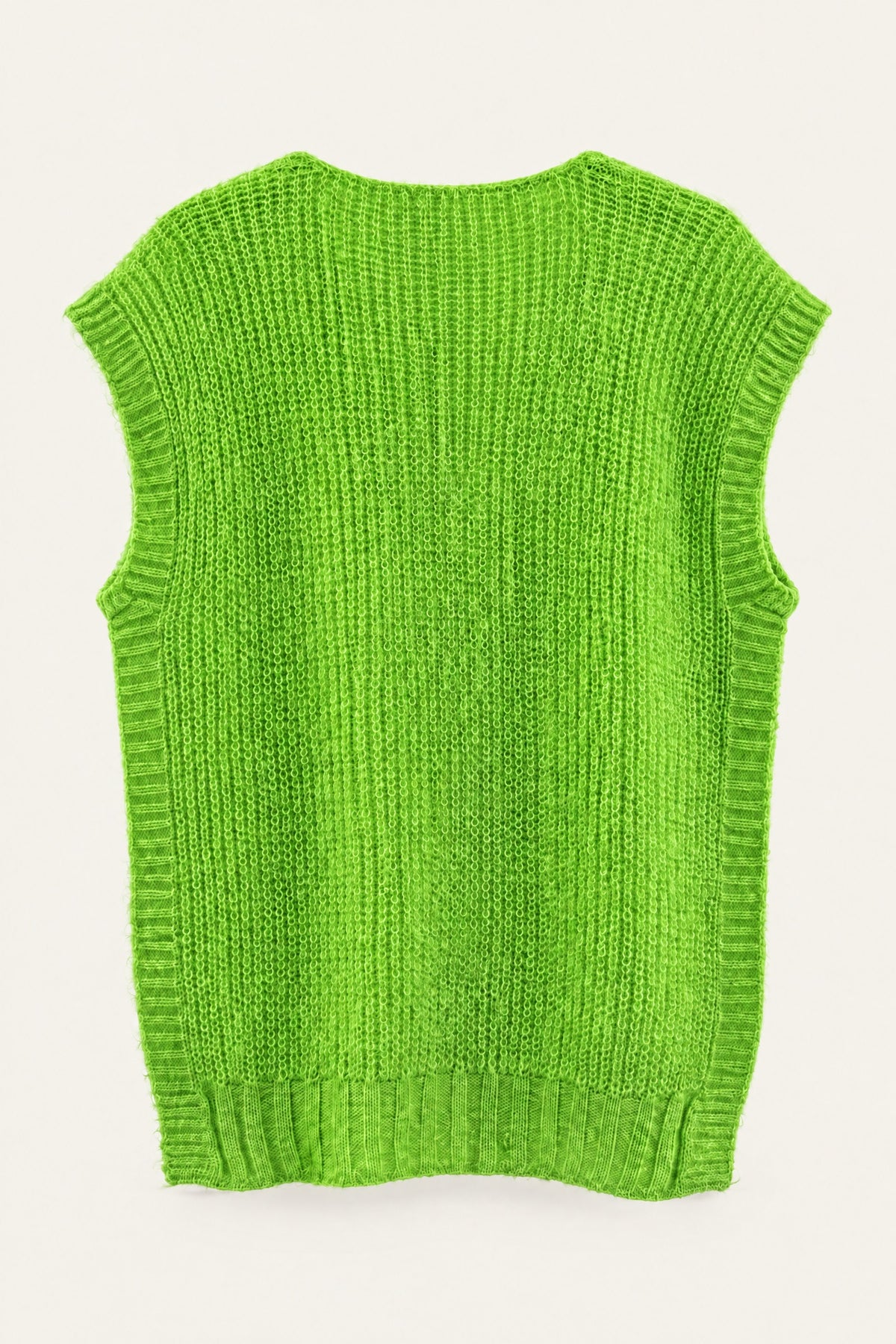 Pull sans manches en maille col V