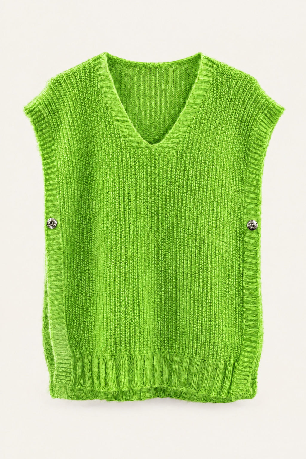 Pull sans manches en maille col V