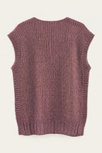Pull sans manches en maille col V