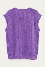 Pull sans manches en maille col V