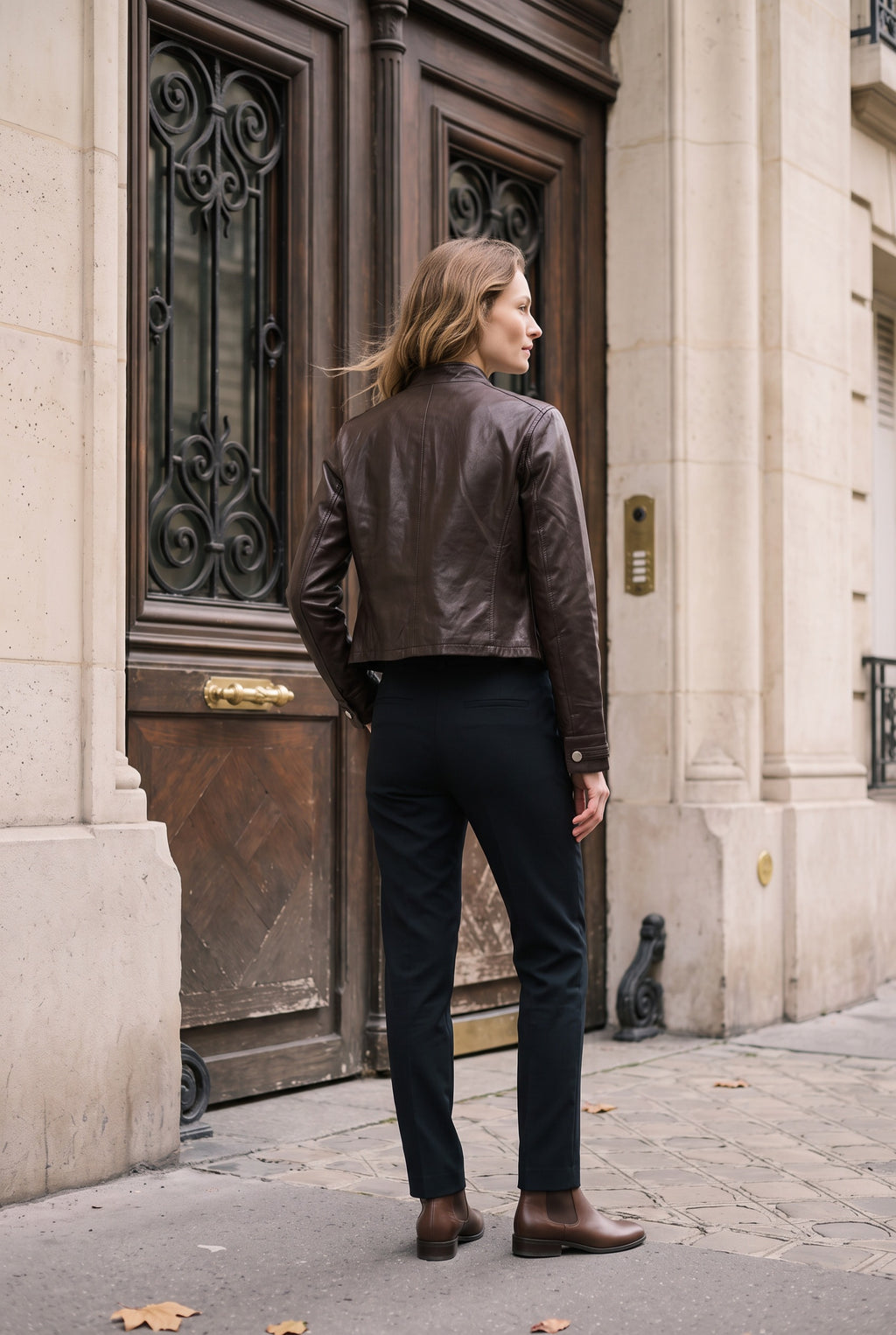 Veste officier chocolat à boutons métalliques