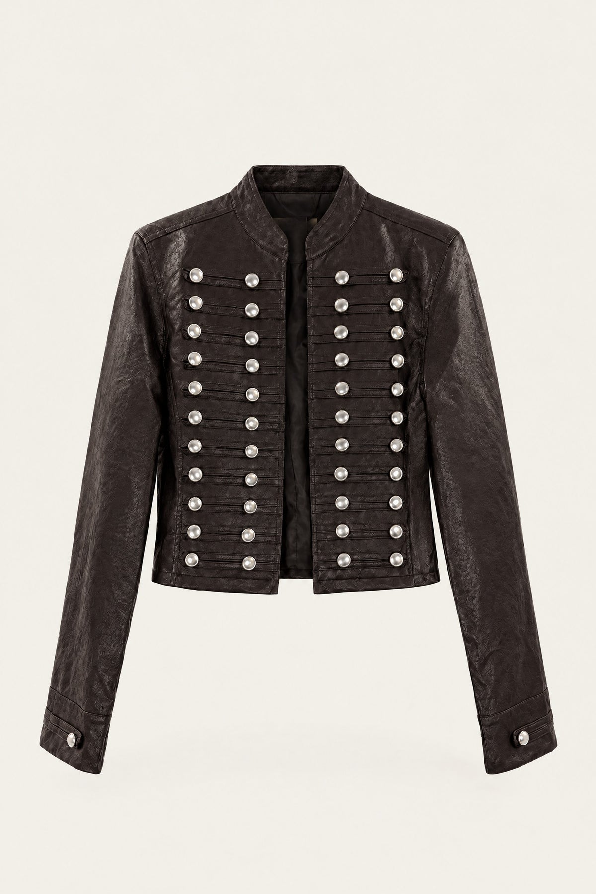 Veste officier chocolat à boutons métalliques