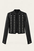 Veste officier chocolat à boutons métalliques