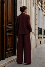 Ensemble tailleur oversize blazer et pantalon large – Bordeaux – EMORA