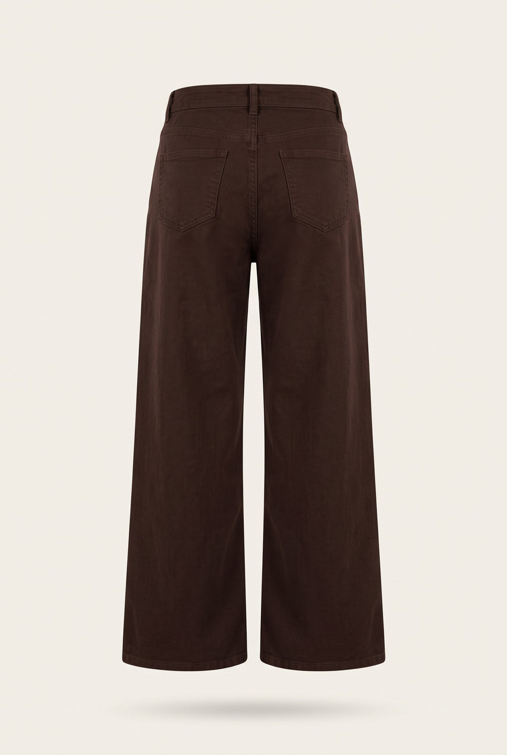 Ensemble officier veste cintrée et pantalon large – Chocolat – vue de dos – EMORA