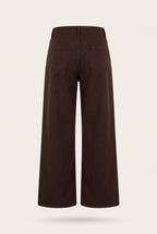 Ensemble officier veste cintrée et pantalon large – Chocolat – vue de dos – EMORA
