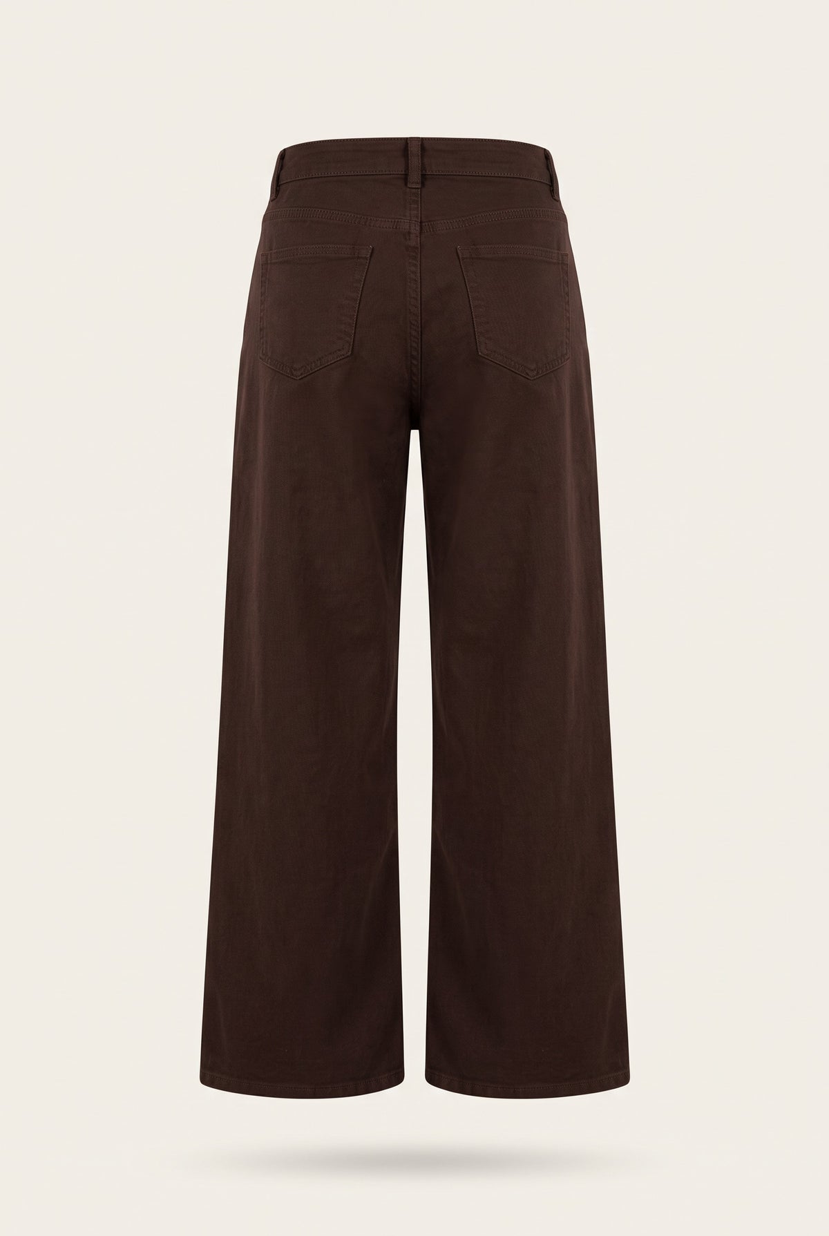 Ensemble officier veste cintrée et pantalon large – Chocolat – vue de dos – EMORA