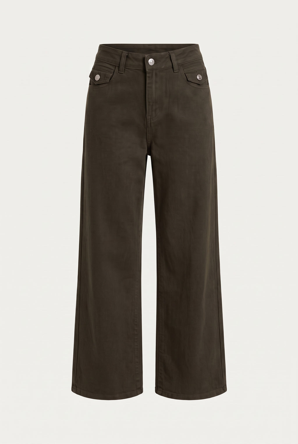 Ensemble officier veste cintrée et pantalon large – Kaki – vue de face – EMORA