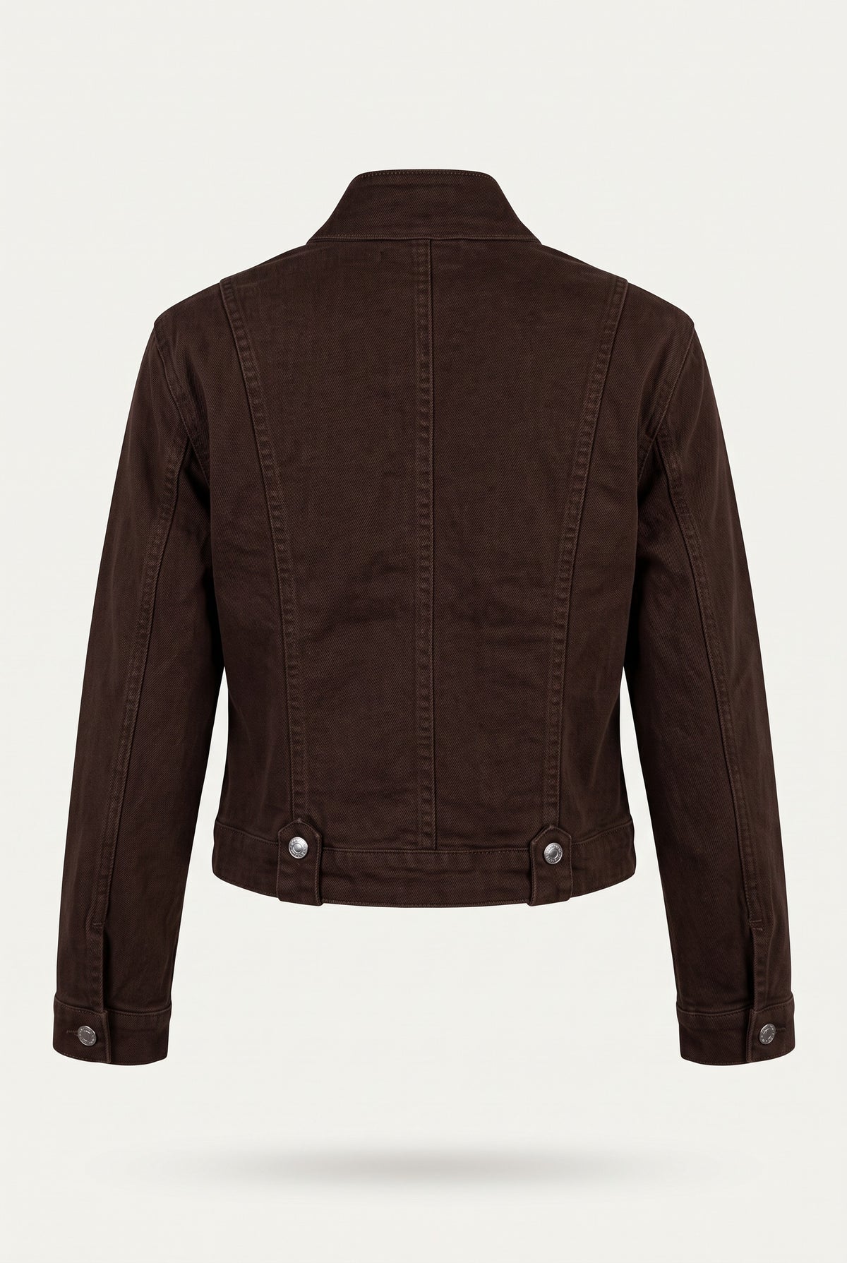 Ensemble officier veste cintrée et pantalon large – Chocolat – vue de dos – EMORA