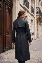 Trench long en similicuir – Noir – EMORA
