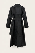 Trench long en similicuir – Noir – vue de dos – EMORA