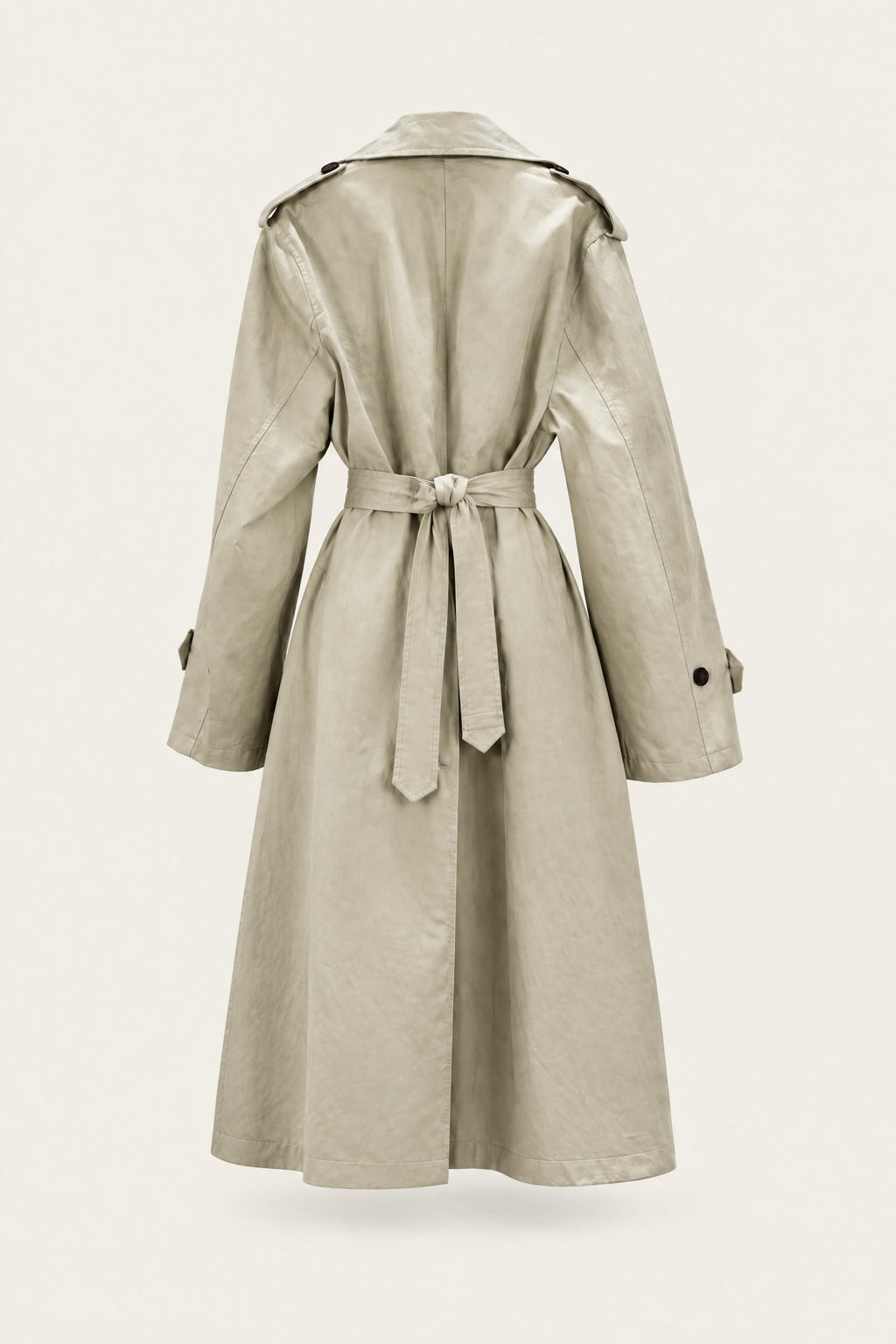 Trench long ceinturé – Beige – vue de dos – EMORA