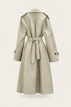 Trench long ceinturé – Beige – vue de dos – EMORA