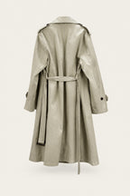 Trench long ceinturé – Beige – vue de dos – EMORA
